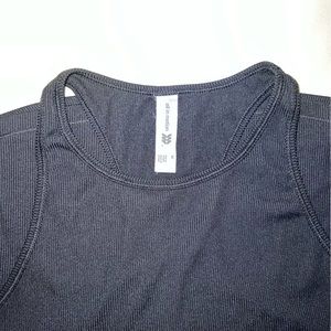 Ribbed Black Racerback Tank Top- All in Motion